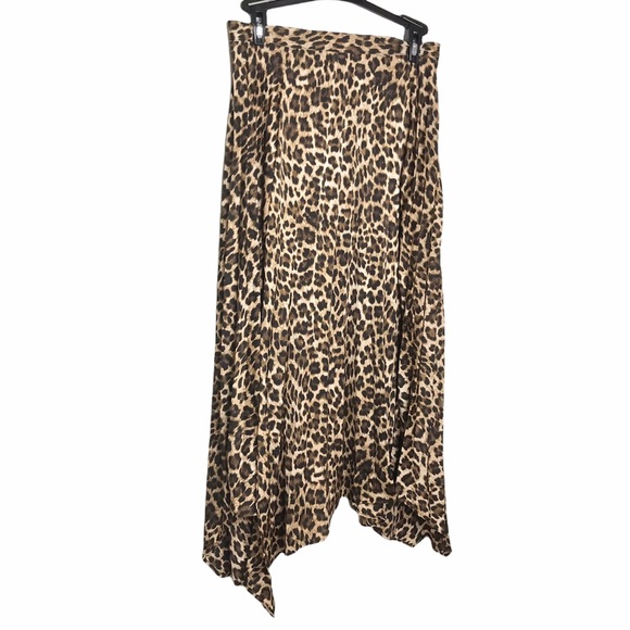 Zara Animal Print Pleated Asymmetrical Midi Skirt - Picture 6 of 10